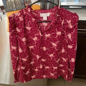 Red romantic blouse - Rachel Parcell xs